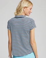 Zenergy® Striped UPF Mockneck Short-Sleeve Top