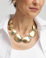 Aqua & Gold Collar Necklace