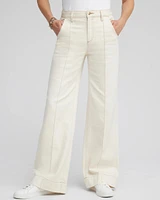 Pintuck High Rise Wide Leg Jeans