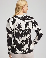 Jacquard Paisley Metallic Pullover Sweater