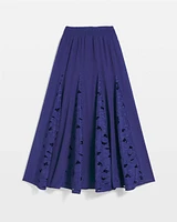 Godet Maxi Eyelet Skirt