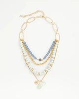 Multi Strand Ocean Charm Necklace