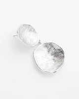 Silver Tone Disc Drop Earrings