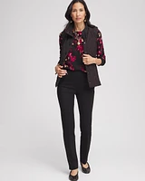 Rib Trim Quilted Vest