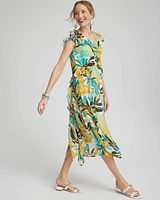 Chiffon Floral Faux Wrap Dress