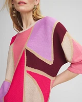 Graphic Intarsia Pullover Sweater