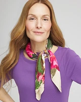 Floral Square Satin Scarf