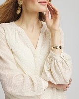 Chevron Blouson Sleeve Blouse