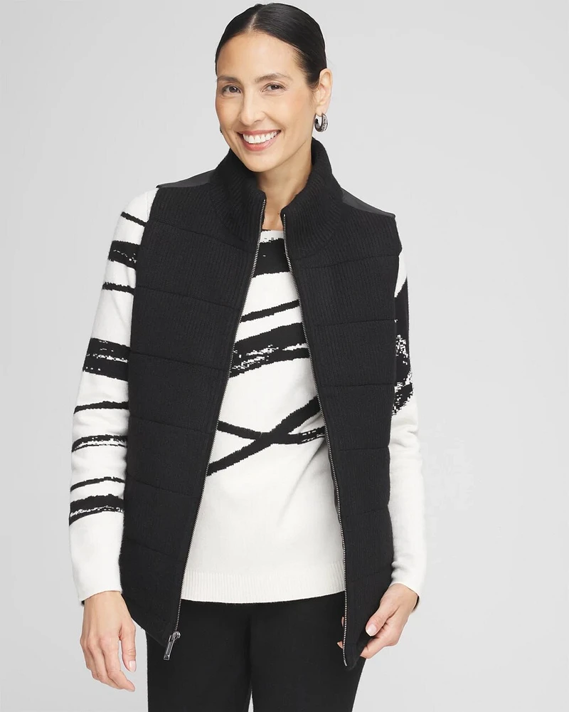 Zenergy® Luxe Ribbed-Knit Puffer Vest