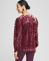 Velvet Blouson Sleeve Blouse