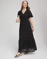 Petite Crochet-Lace Maxi Dress