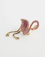 Pink Diamond-Effect Flamingo Brooch