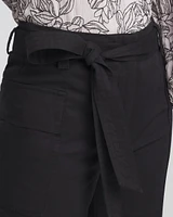 Belted Twill Utility Cropped Pants