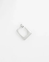 No Droop® Silver Tone Square Hoops