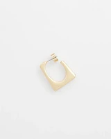 No Droop® Gold Tone Square Hoops