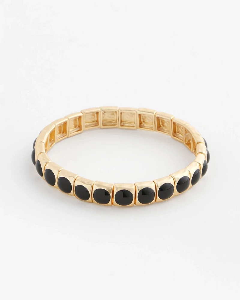 Black Pearl Goldtone Stretch Bracelet