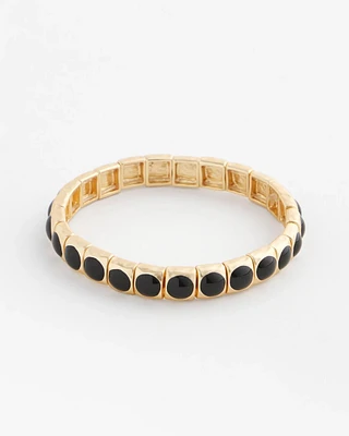 Black Pearl Goldtone Stretch Bracelet