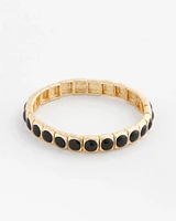 Black Pearl Goldtone Stretch Bracelet
