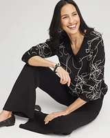 Zenergy® Double-Knit Embroidered Top