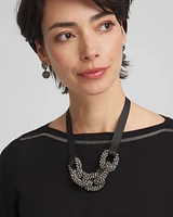 Beaded Chain Ribbon Necklace