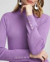 Ecovero™ Button Cuff Turtleneck Sweater