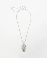 Silvertone Concentric Circles Pendant Necklace