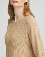 Textured Zebra Print Dolman Sleeve Sweater