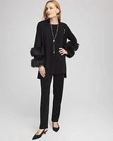 Travelers™ Collection Faux Fur Cuff Cardigan