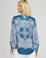 Faux Silk Collared Shirt