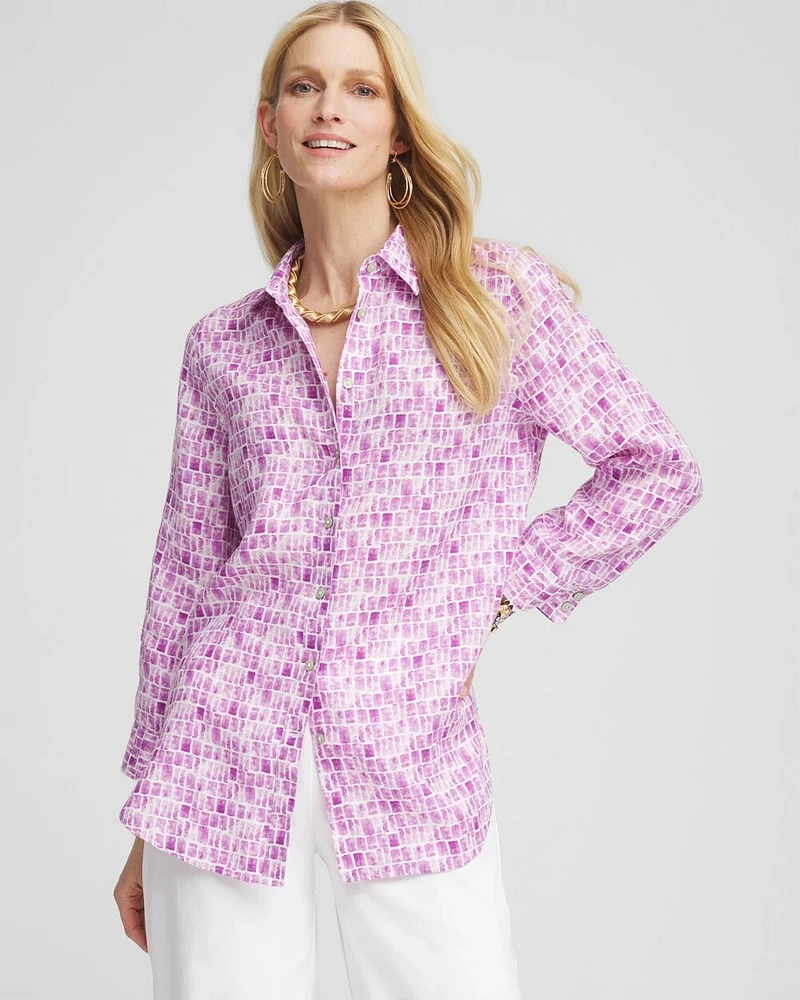 No Iron™ Geometric Linen Shirt