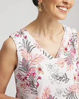 Floral Sleeveless V-Neck Tank
