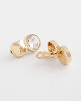 No Droop™ Gold Tone Crystal Clip-On Earrings