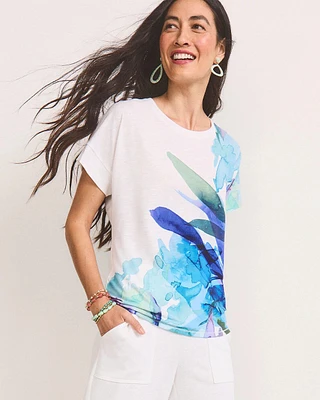 Zenergy® Floral Scoop Neck Tee