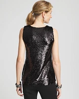 Faux-Feather Sequin Tank