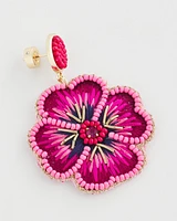 Thread Wrapped Flower Earrings