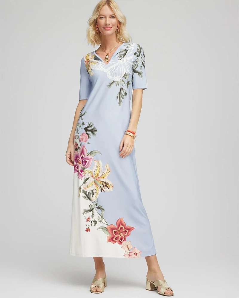 Floral Short Sleeved Maxi Dress