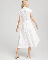 Poplin Circle Trim Maxi Shirtdress