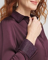Satin Embroidered Shirt Dress