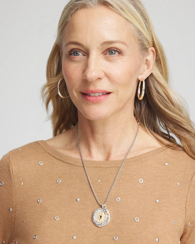 Keyhole Medallion Pendant Necklace