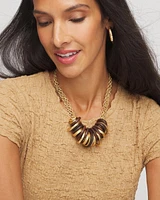 Wood & Gold Short Necklace