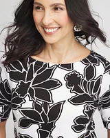 Pima Floral Bateau-Neck Tee