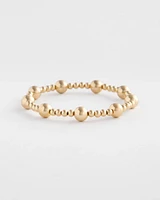 Gold-tone Medium Bead Stretch Bracelet