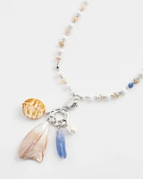 Seashell Beaded Pendant Necklace