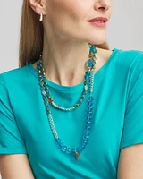 Sea Blue Single-Strand Necklace