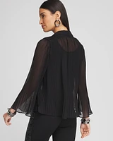 Sheer Pleated Blouse