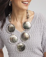 Chico's Originals Genuine Black Lip Shell Necklace