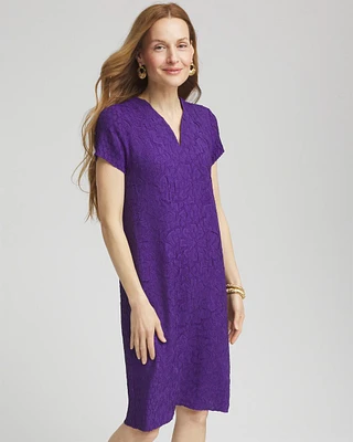 Travelers™ Collection Floral Embossed V-Neck Dress