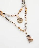 Jasper Layered Pendant Necklace