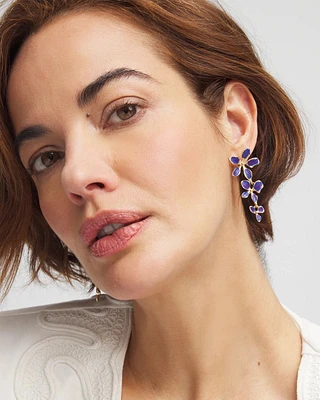 No Droop® Purple Flower Drop Earrings