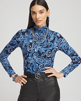 Touch of Cool™ Paisley Mock Neck Tee
